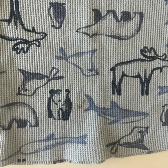 Carter's 18 Month Light Blue Thermal Animal Print Pajama Set - Picture 5 of 9